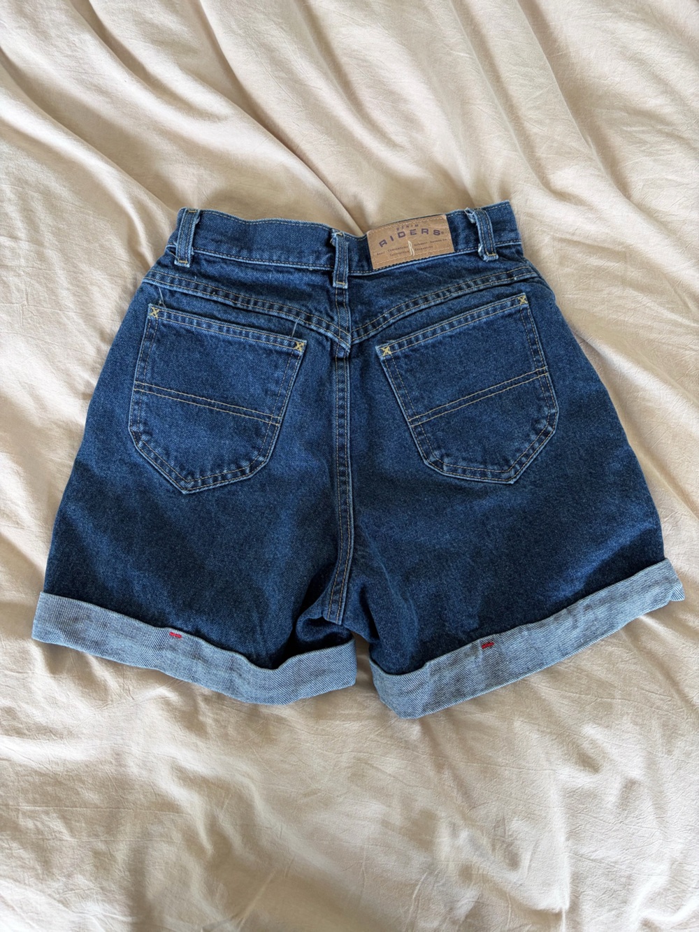 Vintage Riders 100% Cotton high waist 90s cuffed Aline curvy friendly mom shorts